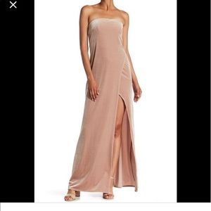 ABS nude velvet dress